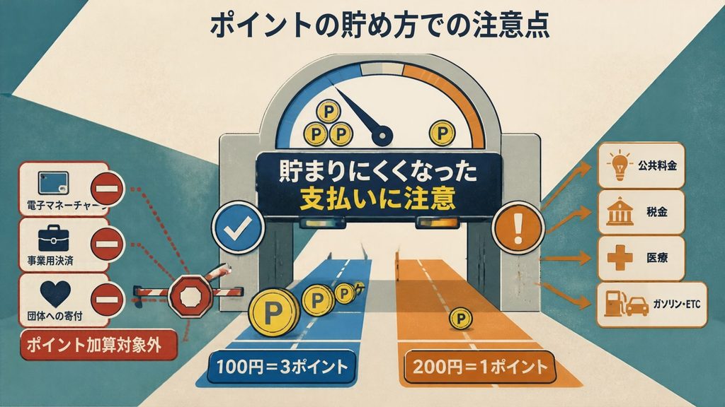 ポイントの貯め方での注意点