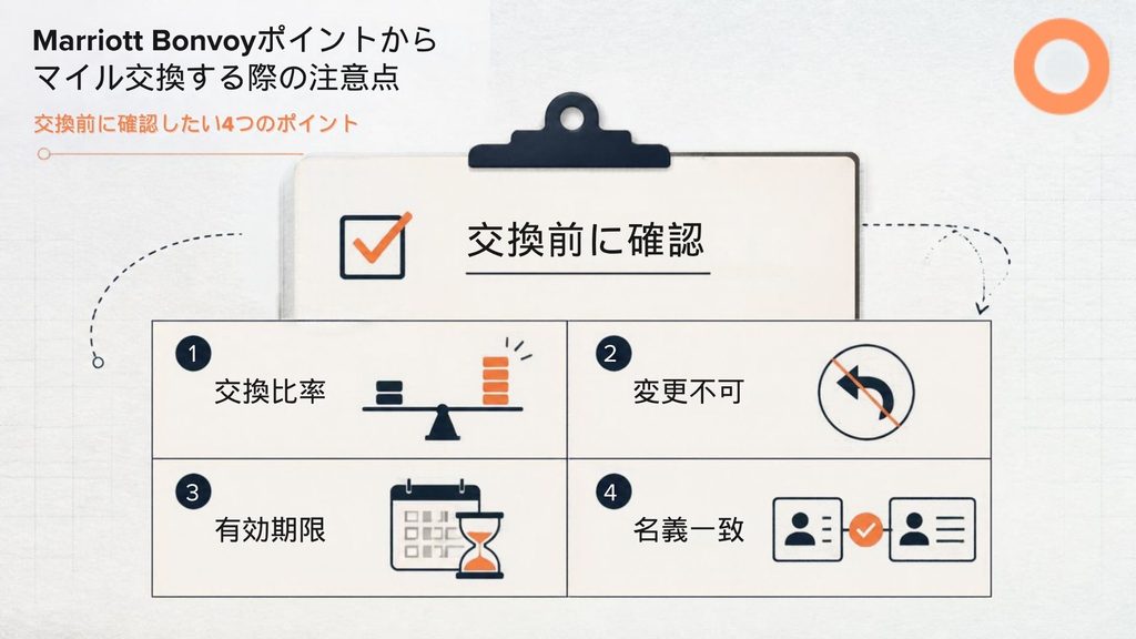Marriott Bonvoyポイントからマイル交換する際の注意点